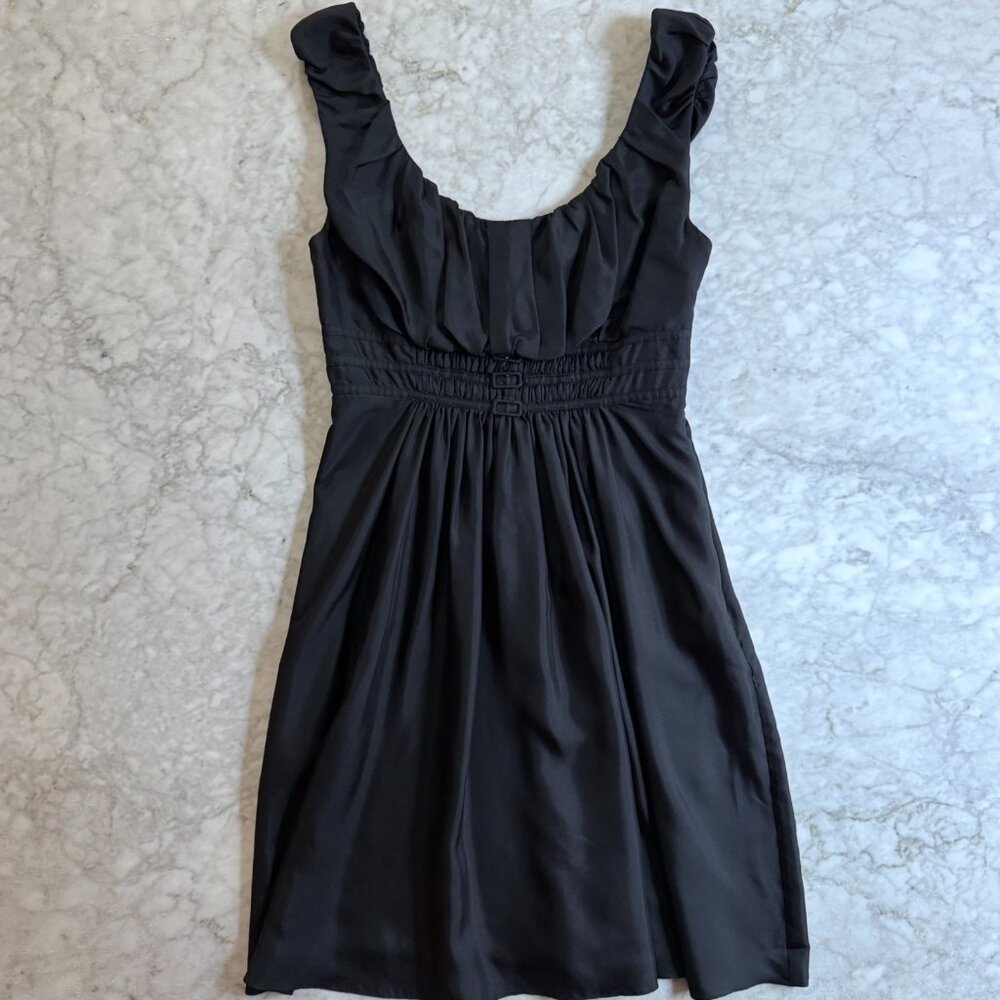 Anthropologie Susana Monaco 100% Silk Little Black Cocktail Party Dress Size 8
